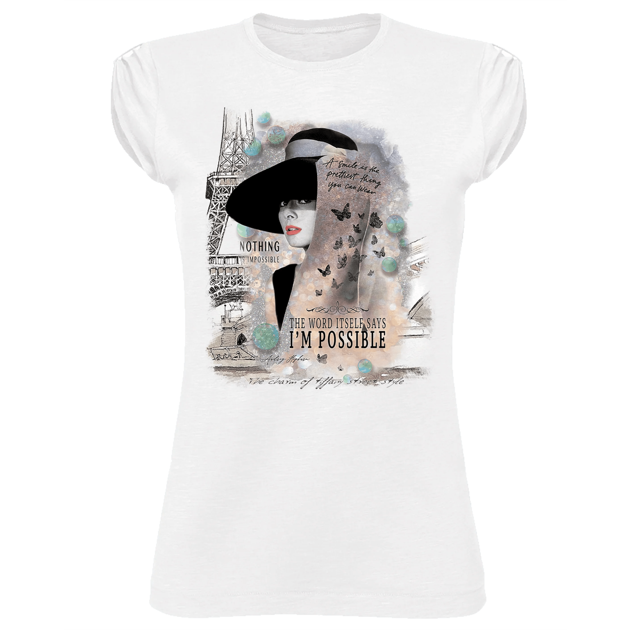 T-shirt Audrey Hepburn Donna Slub - Cotone Bio - Glow