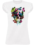 T-shirt Donna Skull Les couleurs de l'âme - Cotone Bio - Glow