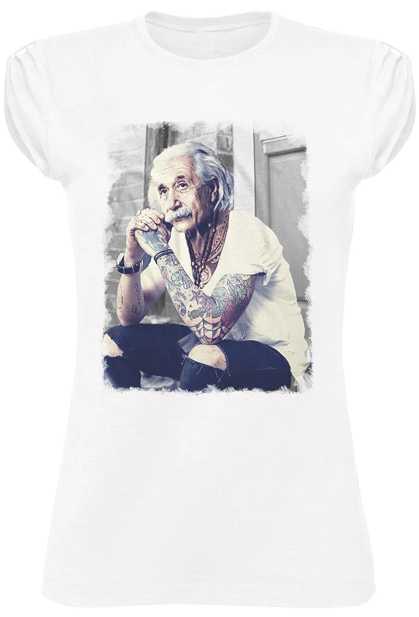 T-Shirt Einstein Tatuato Donna - Cotone Biologico Fiammato - Glow