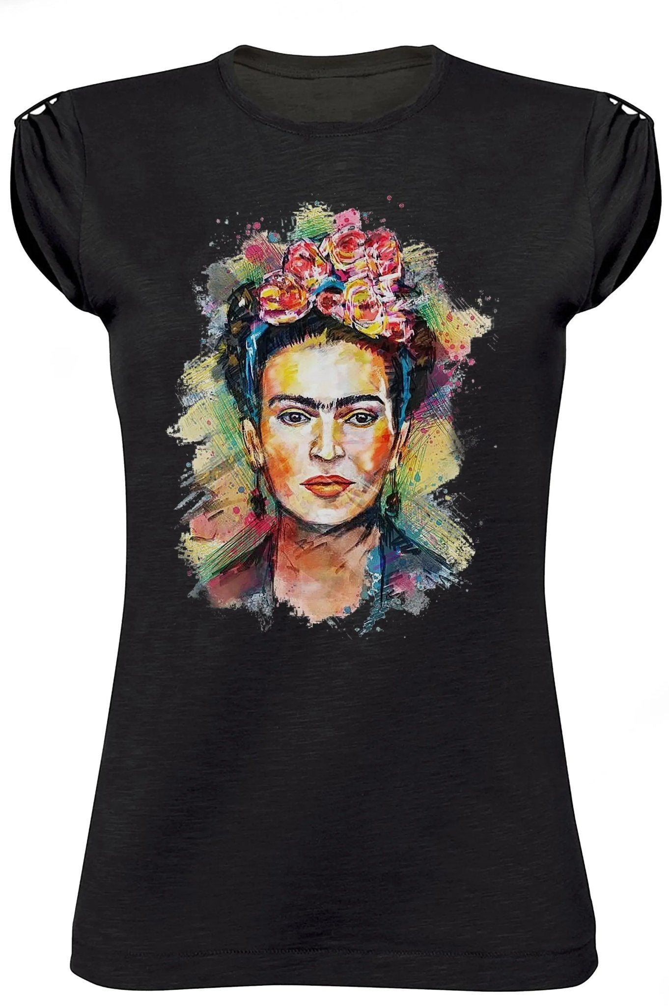 T-shirt Frida Kahlo Donna Bio - Cotone Organico 100% Made in Italy - Glow