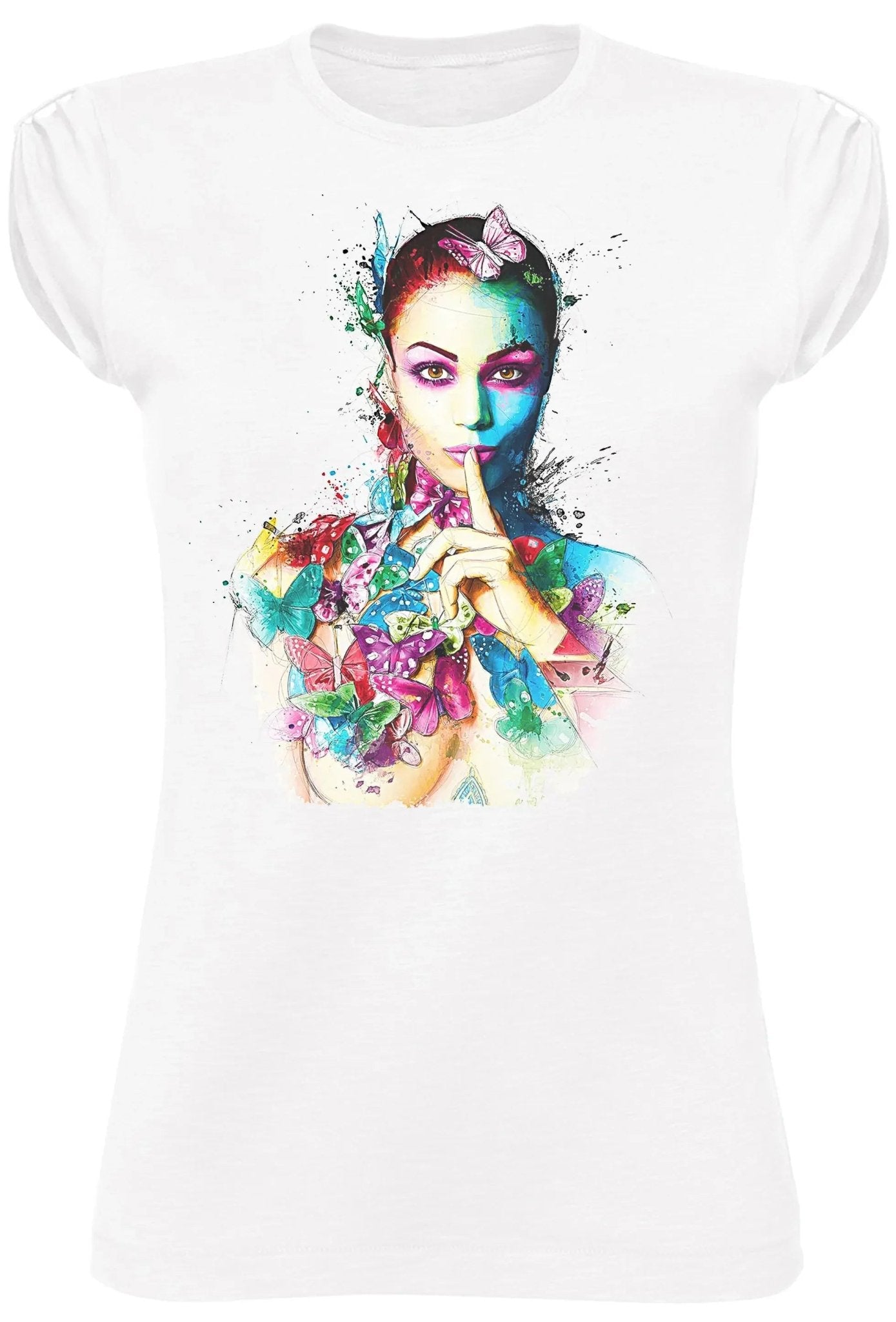T-shirt Papillons Stilizzato Donna — Cotone Bio - Glow