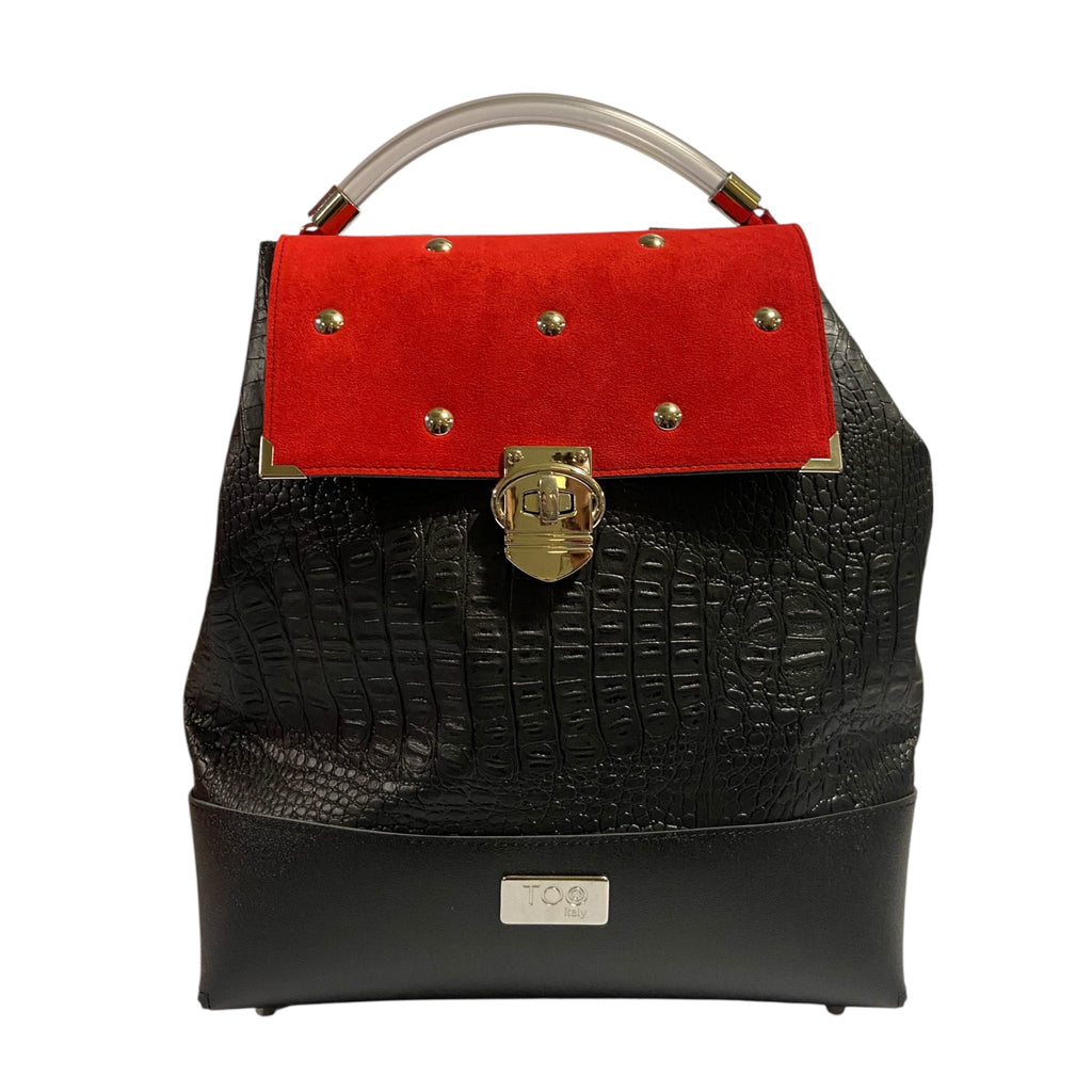 Zaino Tre Terzi Black Croco & Red - Glow