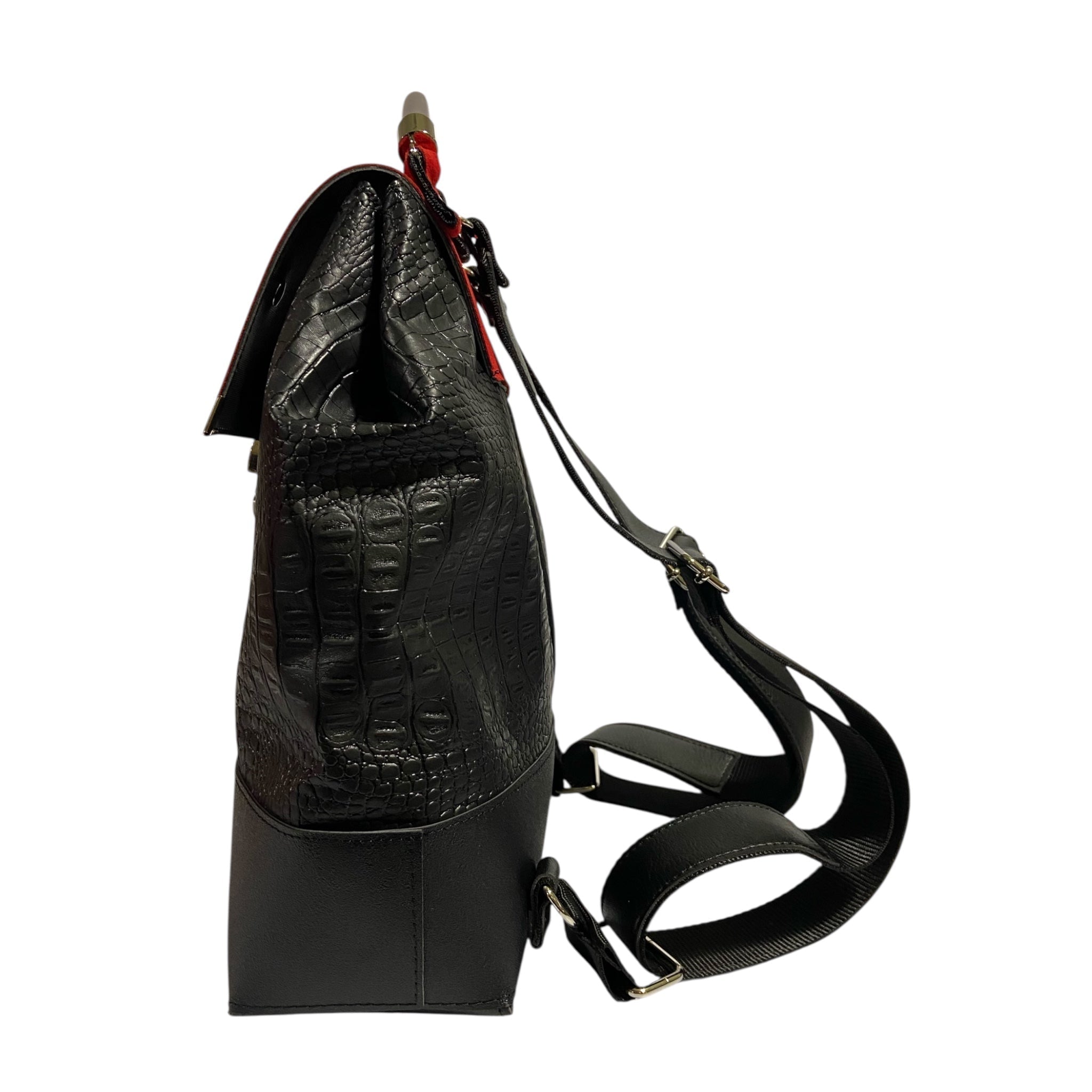 Zaino Tre Terzi Black Croco & Red - Glow