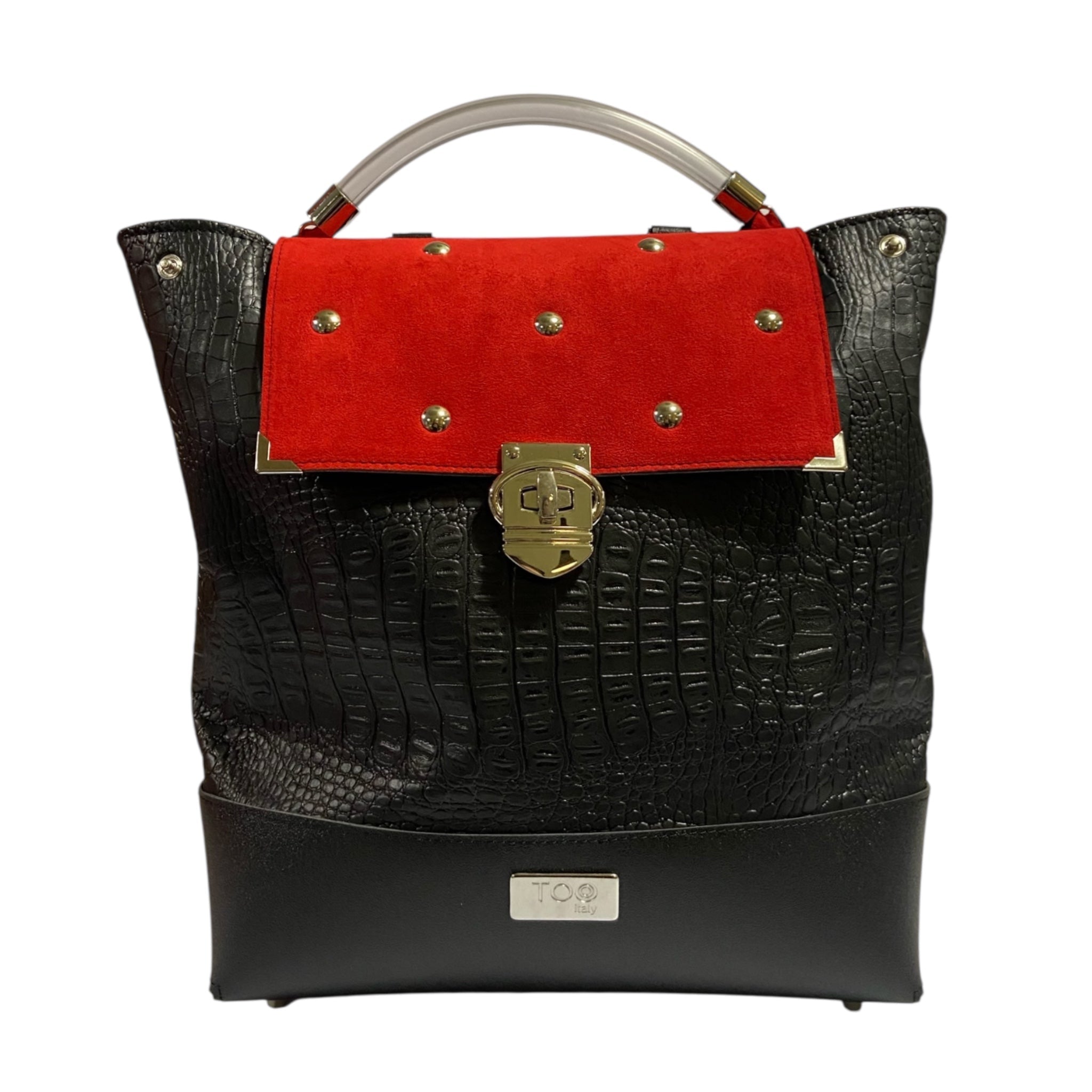 Zaino Tre Terzi Black Croco & Red - Glow